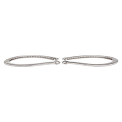 K14WG ホワイトゴールド ダイヤ0.80ct フープ ピアス レディース 【中古】