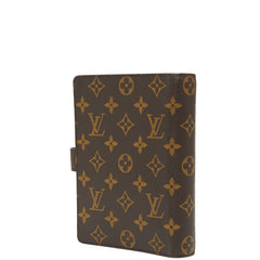 ルイ ヴィトン モノグラム アジェンダMM 手帳カバー R20004 ブラウン PVC レザー レディース LOUIS VUITTON 【中古】