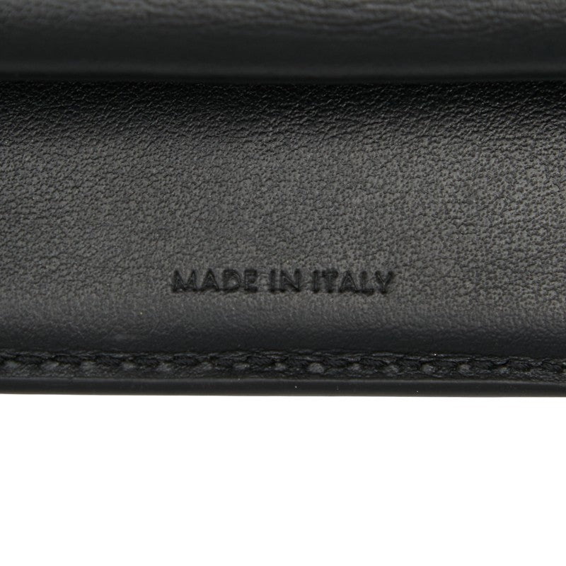 セリーヌ トリオンフ スモール フラップウォレット 三つ折り財布 ブラック レザー レディース CELINE 【中古】