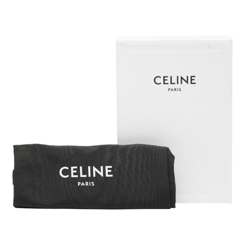 セリーヌ トリオンフ スモール フラップウォレット 三つ折り財布 ブラック レザー レディース CELINE 【中古】