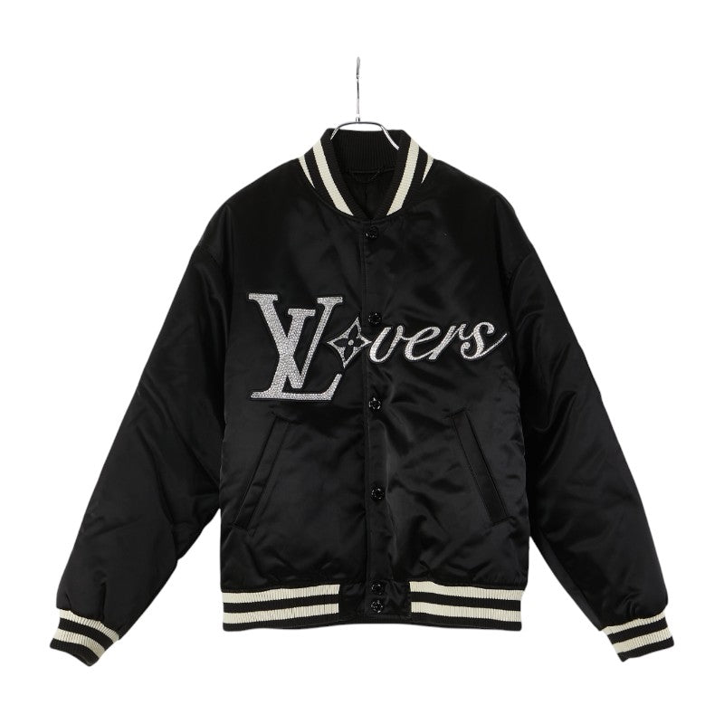 ルイ ヴィトン 24SS エンブロイダード ナイロンベースボール ブルゾン ジャケット サイズ:46 RM241 GPD HQB71E ブラック ナイロン ラインストーン メンズ LOUIS VUITTON 【中古】