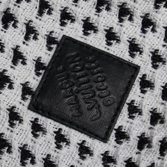 ルイ ヴィトン 25SS 千鳥格子 ブルゾン サイズ:50 ブラック ホワイト ウール レザー メンズ LOUIS VUITTON 【中古】