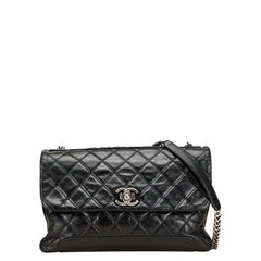 シャネル ココマーク マトラッセ 斜め掛け チェーン ショルダーバッグ ブラック レザー レディース CHANEL 【中古】