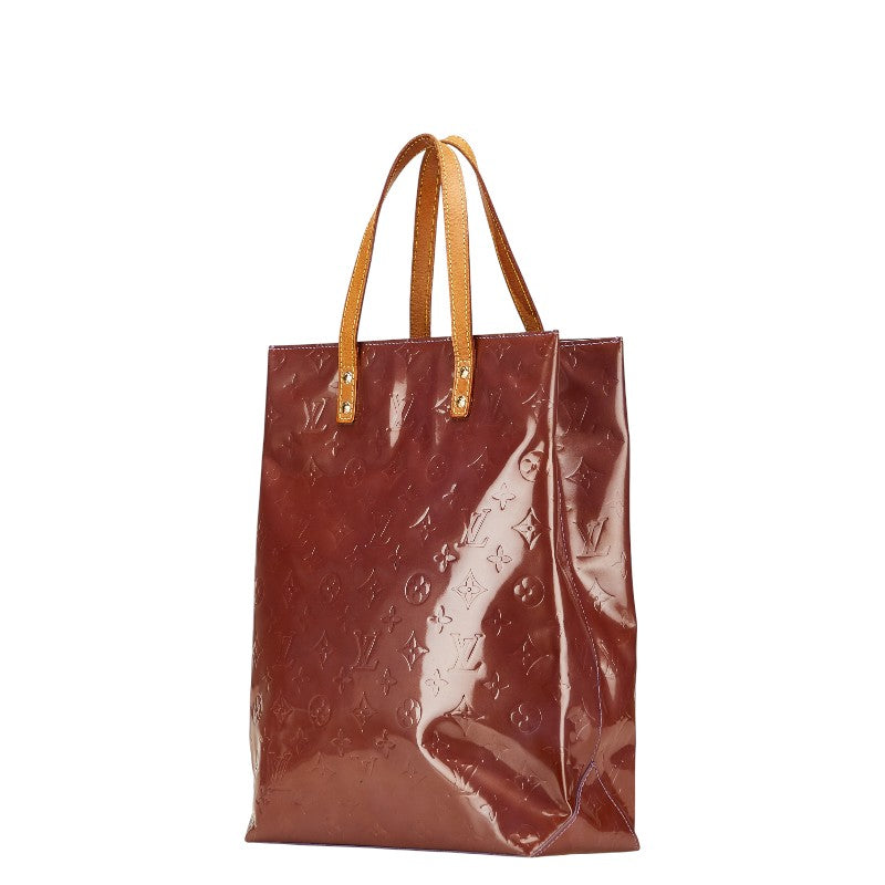 ルイ ヴィトン モノグラム ヴェルニ リードMM トートバッグ M91087 パープル ブラウン パテントレザー レディース LOUIS VUITTON 【中古】