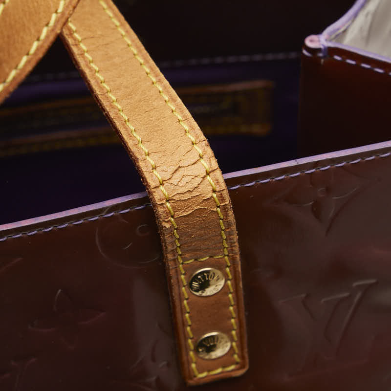 ルイ ヴィトン モノグラム ヴェルニ リードMM トートバッグ M91087 パープル ブラウン パテントレザー レディース LOUIS VUITTON 【中古】