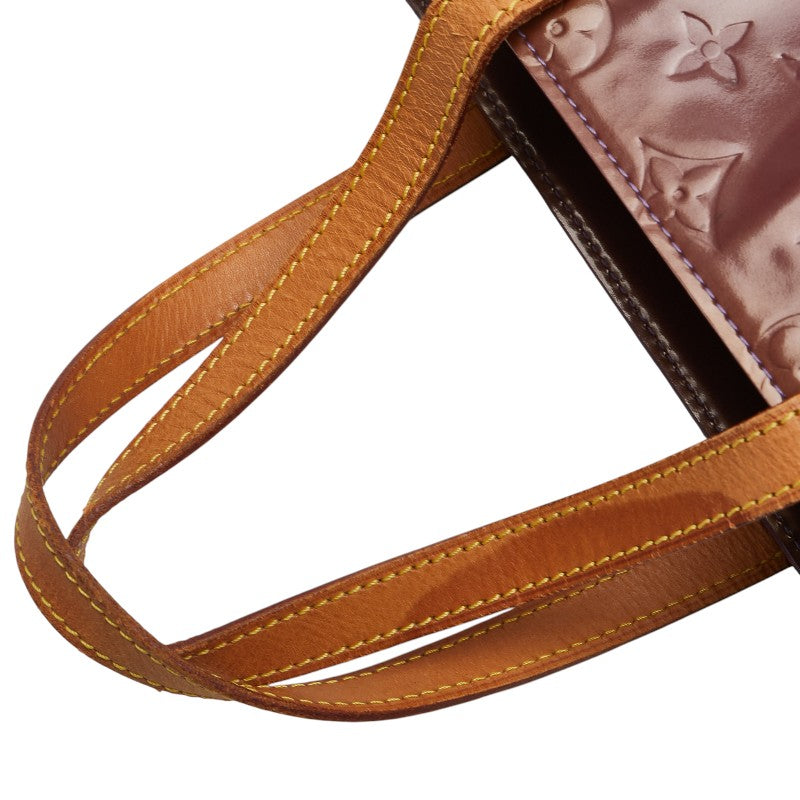 ルイ ヴィトン モノグラム ヴェルニ リードMM トートバッグ M91087 パープル ブラウン パテントレザー レディース LOUIS VUITTON 【中古】