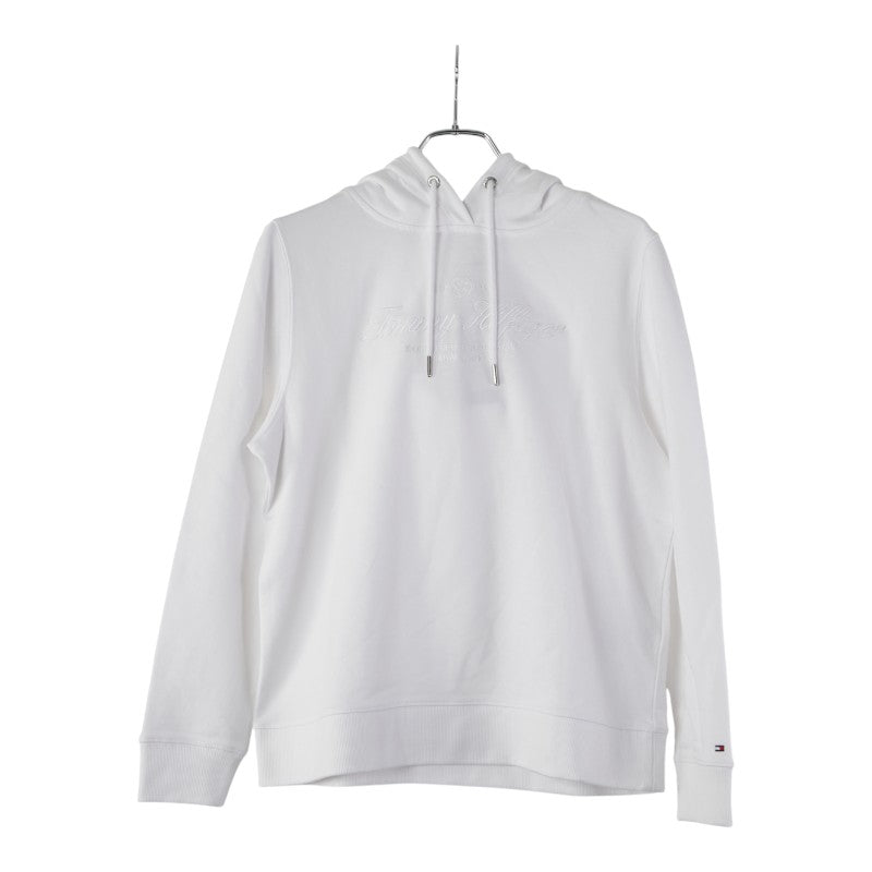トミーヒルフィガー パーカー プルオーバー サイズ:S ホワイト コットン レディース TOMMY HILFIGER 【中古】
