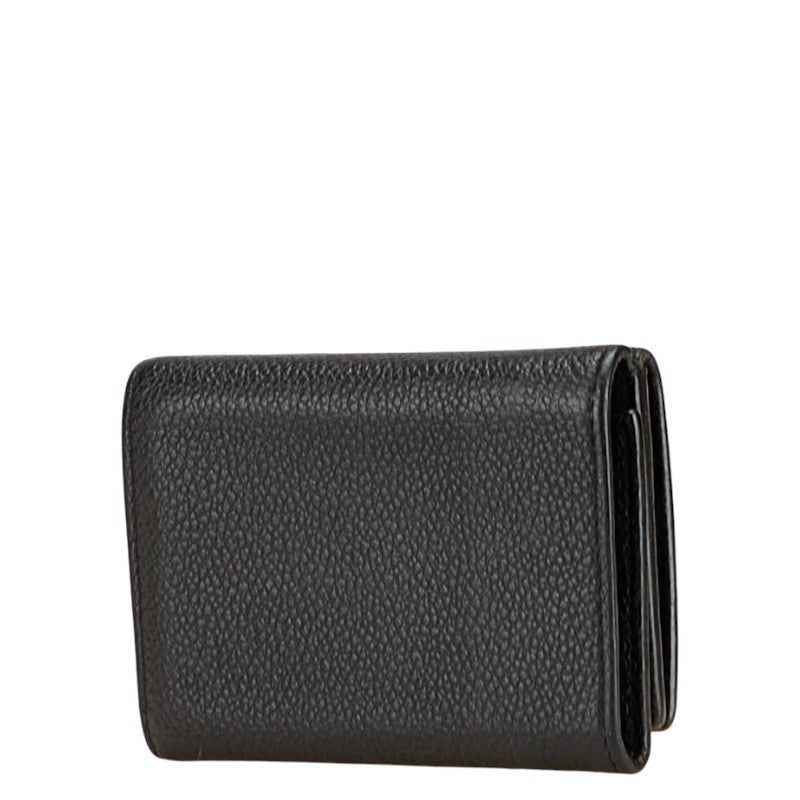 サンローラン タイニーウォレット コンパクトウォレット 三つ折り財布 459784 ブラック レザー レディース SAINT LAURENT 【中古】