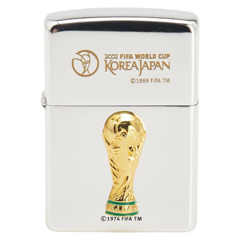 ジッポ 2002 FIFA WORLD CUP KOREA JAPAN 火花あり 動作未確認 ガスライター シルバー ゴールド メタル メンズ ZIPPO 【中古】
