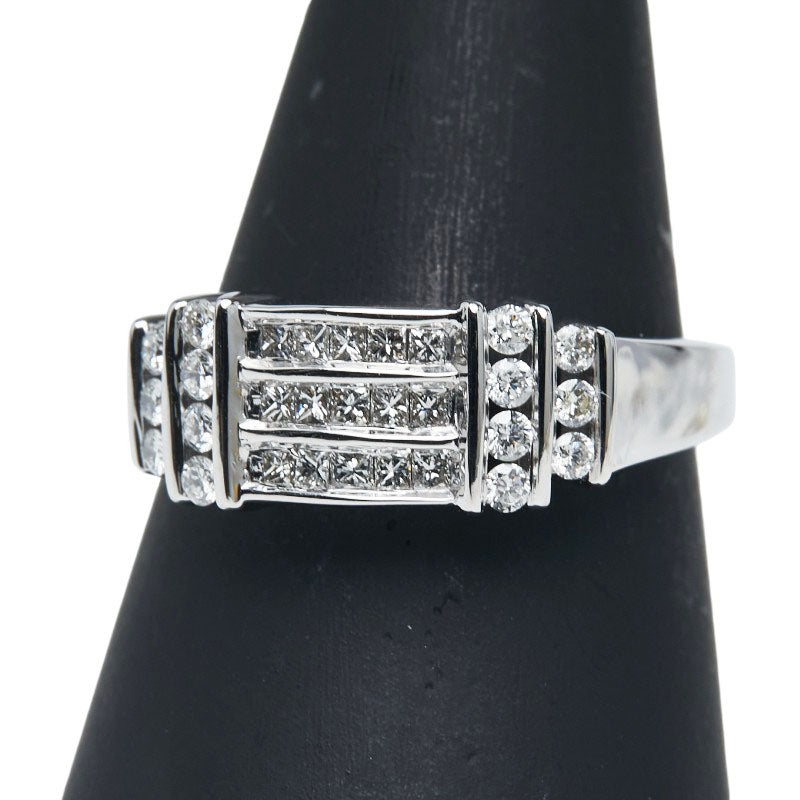 K18WG ホワイトゴールド ダイヤ0.50ct リング 指輪 レディース 16号 【中古】