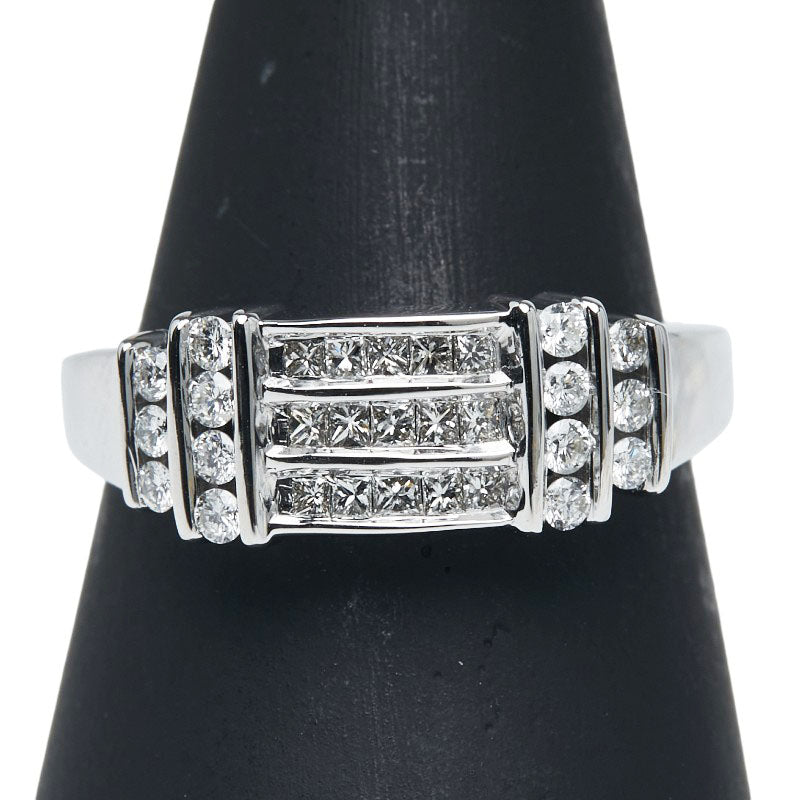 K18WG ホワイトゴールド ダイヤ0.50ct リング 指輪 レディース 16号 【中古】