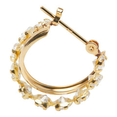 K18YG イエローゴールド キュービックジルコニア フープピアス レディース 【中古】