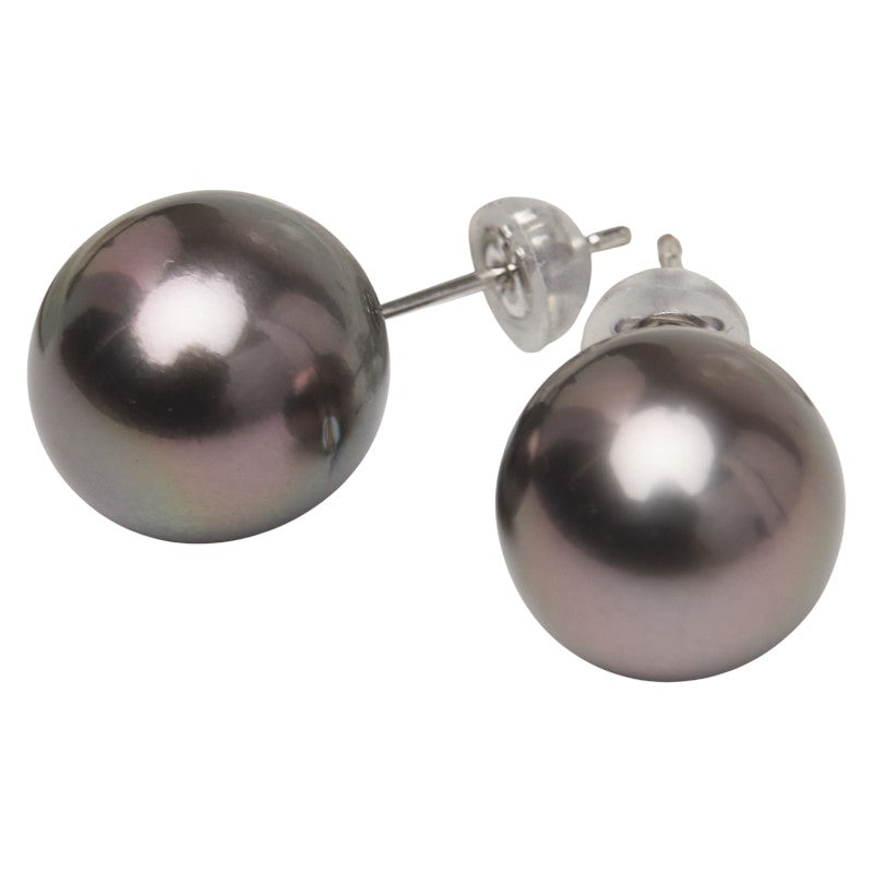 Pt900 プラチナ 黒蝶真珠10.5～10.7mm ピアス レディース 【中古】