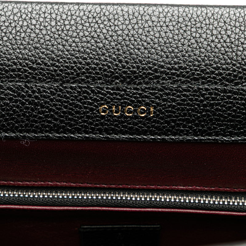 グッチ ズゥミ スモール ハンドバッグ ショルダーバッグ 2WAY 569712 ブラック レザー レディース GUCCI 【中古】