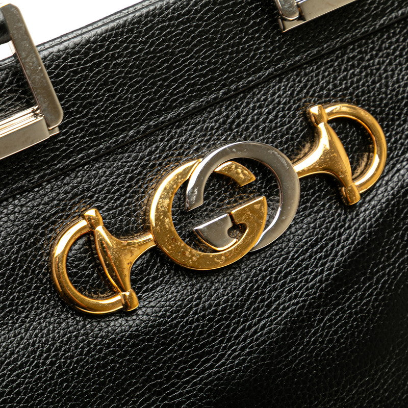 グッチ ズゥミ スモール ハンドバッグ ショルダーバッグ 2WAY 569712 ブラック レザー レディース GUCCI 【中古】