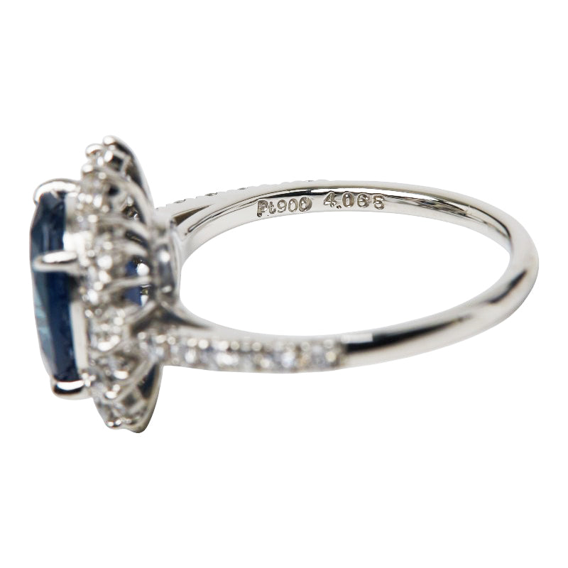 Pt900 プラチナ サファイア4.065ct ダイヤ0.67ct リング 指輪 レディース 12号 【中古】