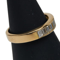K18YG イエローゴールド ダイヤ1.04ct 一文字 リング 指輪 レディース 13号 【中古】