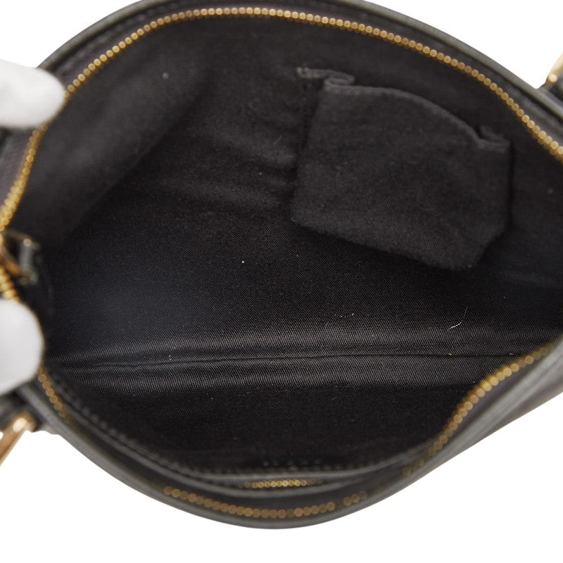 グッチ GGキャンバス 斜め掛け ショルダーバッグ 144388 ブラック キャンバス レザー レディース GUCCI 【中古】