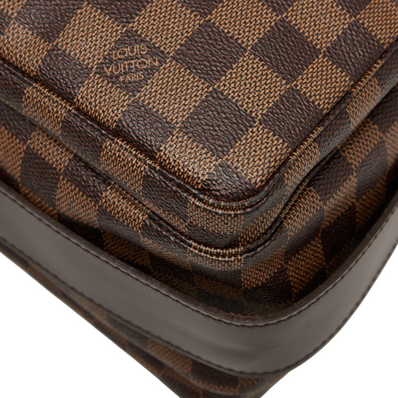 ルイ ヴィトン ダミエ ナヴィグリオ 斜め掛け ショルダーバッグ N45255 ブラウン PVC レザー レディース LOUIS VUITTON 【中古】
