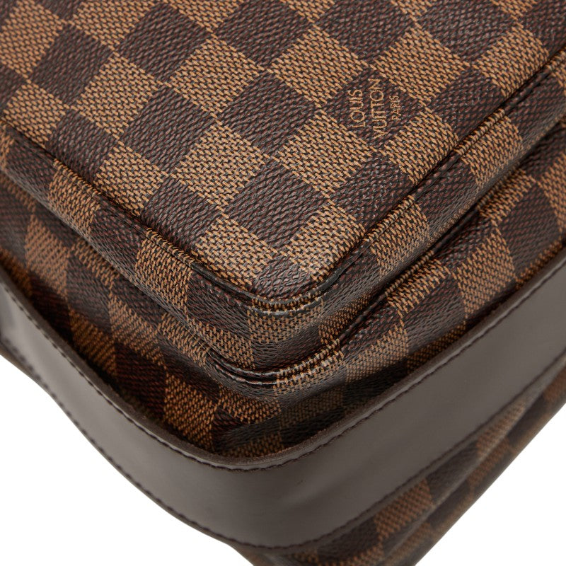 ルイ ヴィトン ダミエ ナヴィグリオ 斜め掛け ショルダーバッグ N45255 ブラウン PVC レザー レディース LOUIS VUITTON 【中古】