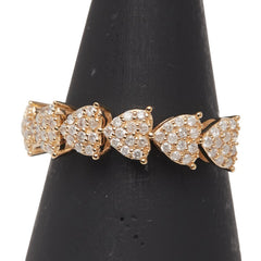 K18YG イエローゴールド ダイヤ0.38ct リング 指輪 レディース 12号 【中古】