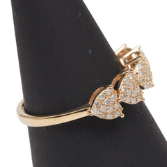 K18YG イエローゴールド ダイヤ0.38ct リング 指輪 レディース 12号 【中古】