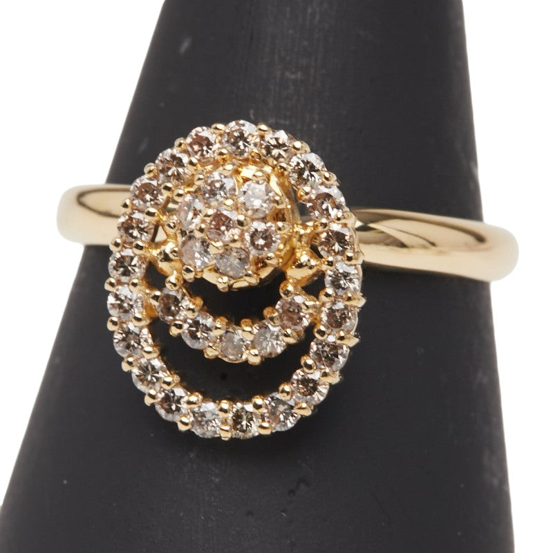 K18YG イエローゴールド ダイヤ0.50ct リング 指輪 レディース 13号 【中古】