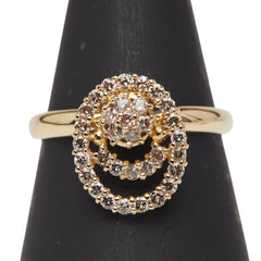 K18YG イエローゴールド ダイヤ0.50ct リング 指輪 レディース 13号 【中古】