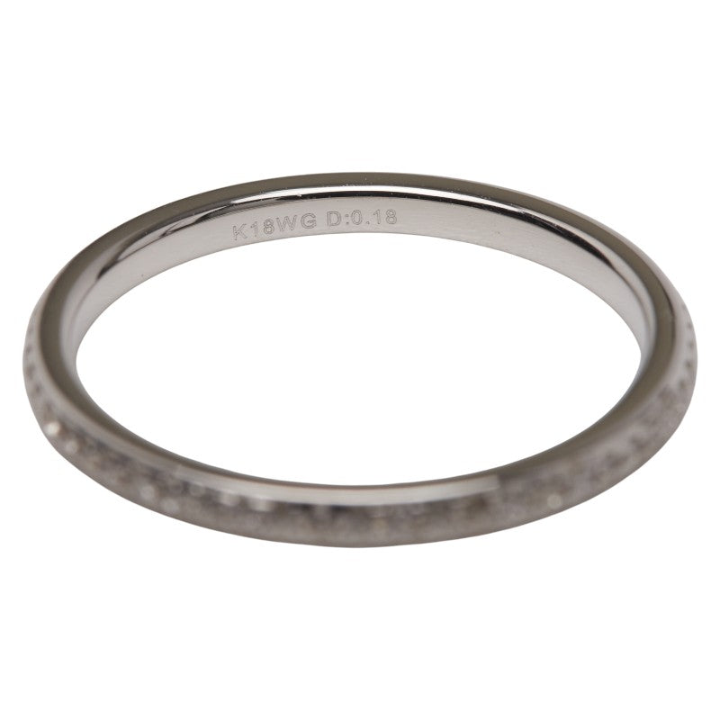 K18WG ホワイトゴールド ダイヤ0.18ct フルエタニティ リング 指輪 レディース 11.5号 【中古】