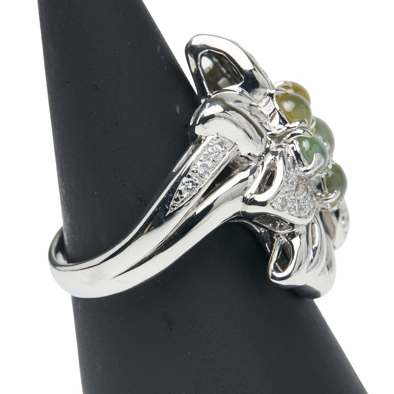 Pt900 プラチナ キャッツアイ2.23ct ダイヤ0.50ct リング 指輪 レディース 16.5号 【中古】