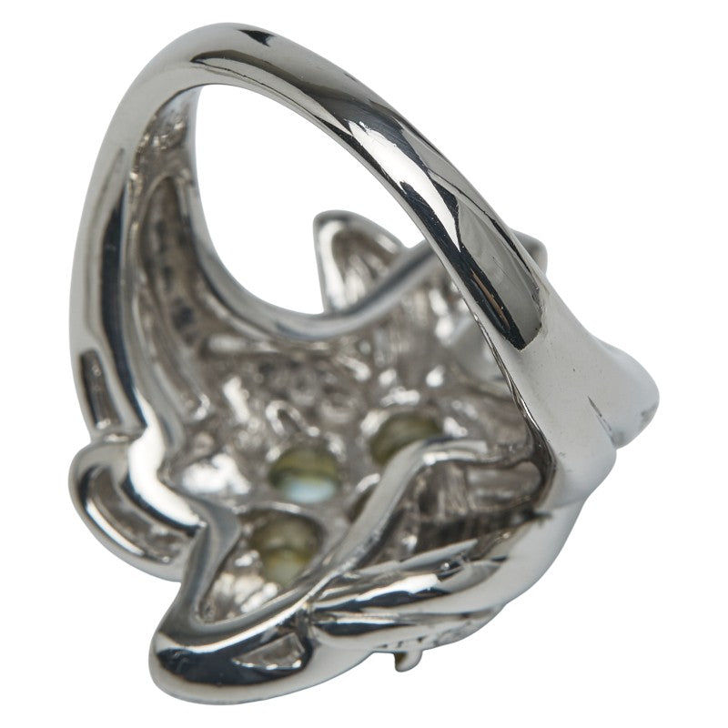 Pt900 プラチナ キャッツアイ2.23ct ダイヤ0.50ct リング 指輪 レディース 16.5号 【中古】