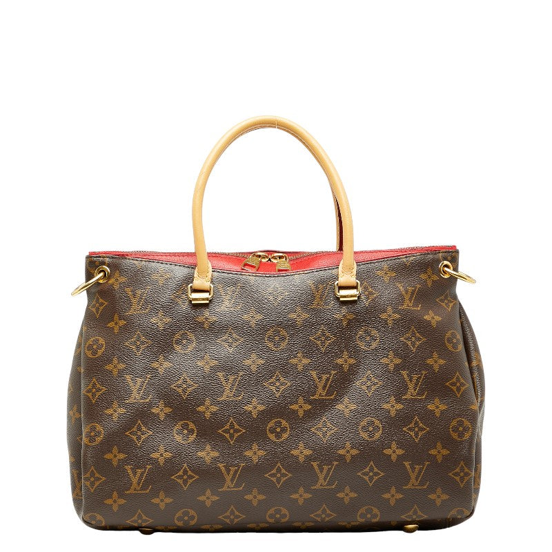 ルイ ヴィトン モノグラム パラス ハンドバッグ M41175 スリーズ レッド ブラウン PVC レザー レディース LOUIS VUITTON 【中古】
