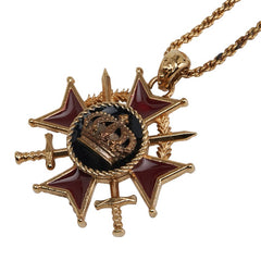 ドルチェアンドガッバーナ 王冠 クラウン 勲章 モチーフ ネックレス ゴールド メッキ メンズ DOLCE&GABBANA 【中古】
