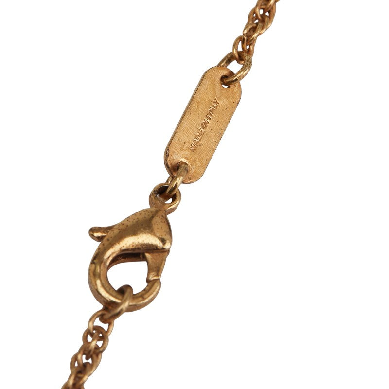 ドルチェアンドガッバーナ クレスト 紋章 モチーフ ネックレス ゴールド ブルー メッキ メンズ DOLCE&GABBANA 【中古】