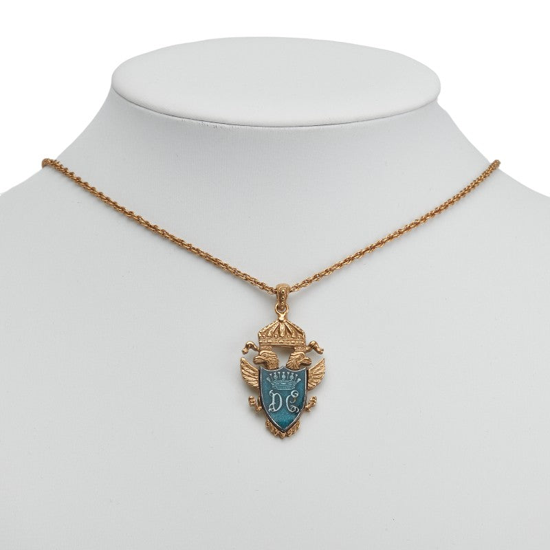 ドルチェアンドガッバーナ クレスト 紋章 モチーフ ネックレス ゴールド ブルー メッキ メンズ DOLCE&GABBANA 【中古】
