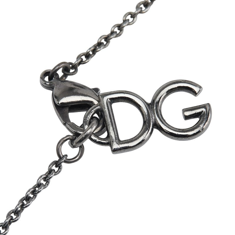 ドルチェアンドガッバーナ ロザリオ クロス ネックレス シルバー ブラック レッド メタル メンズ DOLCE&GABBANA 【中古】