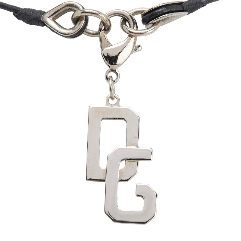 ドルチェアンドガッバーナ DGロゴ ネックレス シルバー ブラック メタル メンズ DOLCE&GABBANA 【中古】