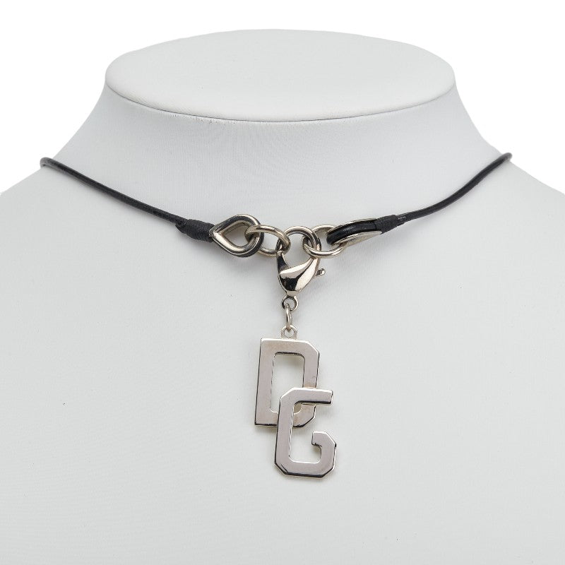 ドルチェアンドガッバーナ DGロゴ ネックレス シルバー ブラック メタル メンズ DOLCE&GABBANA 【中古】