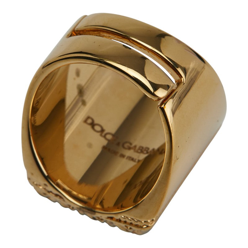 ドルチェアンドガッバーナ DCロゴ クラウン 王冠 モチーフ リング 指輪 ゴールド ブルー メッキ メンズ DOLCE&GABBANA 【中古】