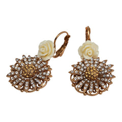 ドルチェアンドガッバーナ 花 フラワー モチーフ イヤリング ゴールド メッキ ラインストーン レディース DOLCE&GABBANA 【中古】