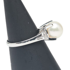 Pt900 プラチナ アコヤパール9.1mm ダイヤ0.164ct リング 指輪 レディース 13.5号 【中古】