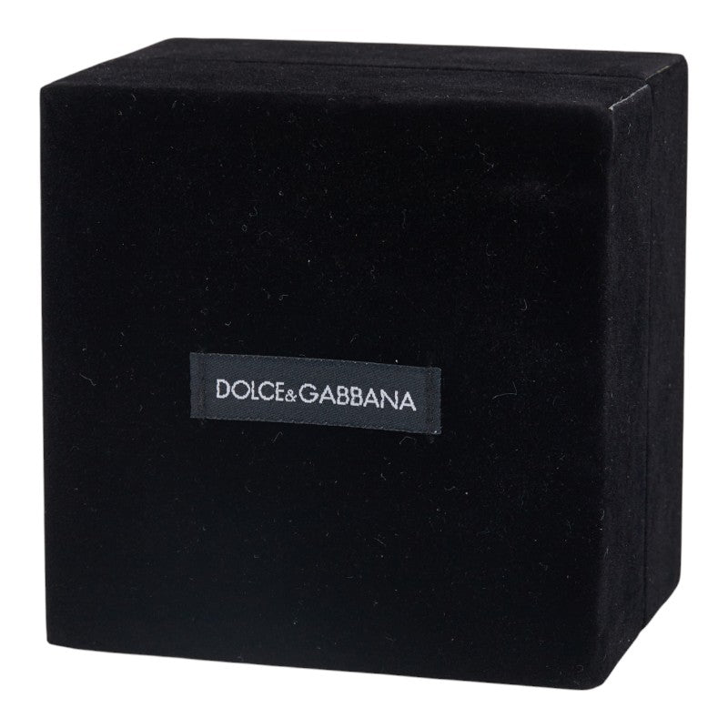 ドルチェアンドガッバーナ DGロゴ クローバー チェーン モチーフ カフス ゴールド ブラック メッキ メンズ DOLCE&GABBANA 【中古】