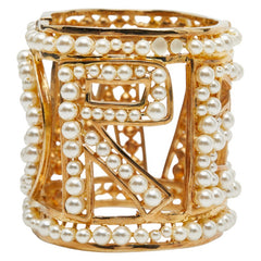 ドルチェアンドガッバーナ AMORE バングル ゴールド メッキ フェイクパール レディース DOLCE&GABBANA 【中古】