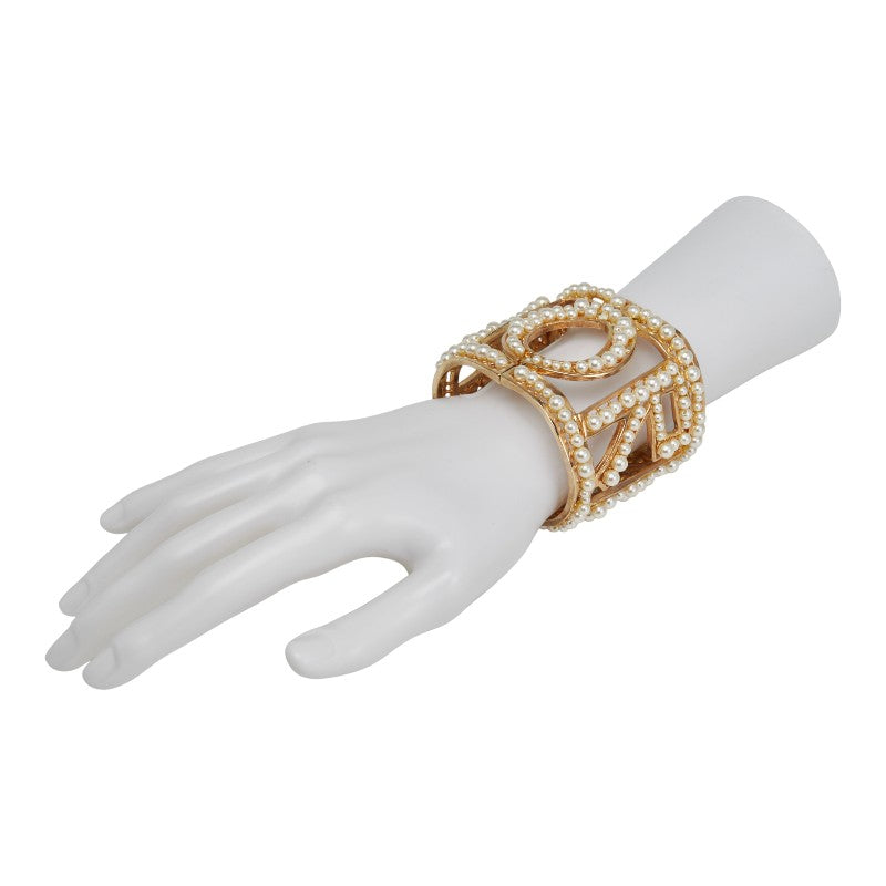 ドルチェアンドガッバーナ AMORE バングル ゴールド メッキ フェイクパール レディース DOLCE&GABBANA 【中古】