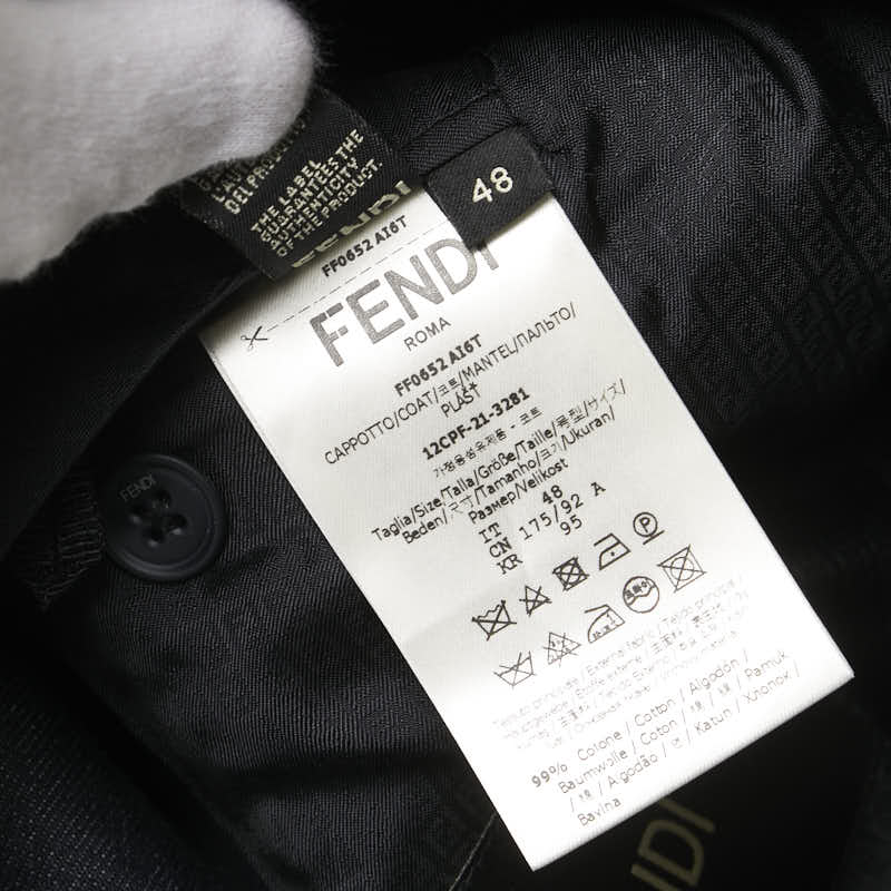フェンディ チェスターコート サイズ:48 FF0652 インディゴ デニム メンズ FENDI 【中古】