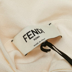 フェンディ エンブロイダリーマキシドレス ロングワンピース サイズ:40 FDB745 アイボリー ブラック シルク レディース FENDI 【中古】