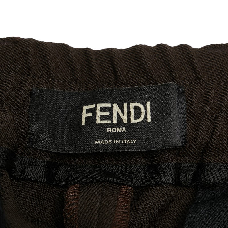 フェンディ タックパンツ スラックス サイズ:50 FB0767 ダークブラウン ウール ポリエステル メンズ FENDI 【中古】