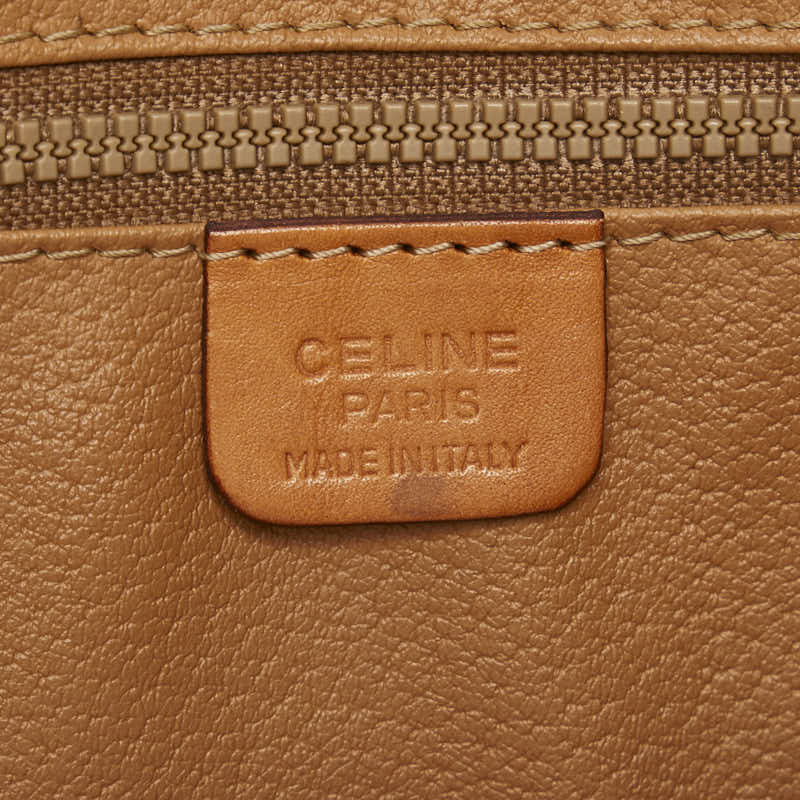 セリーヌ マカダム ハンドバッグ ブラウン PVC レザー レディース CELINE 【中古】