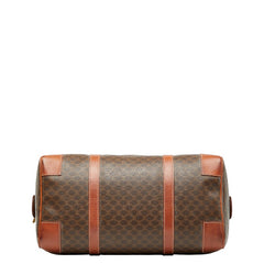 セリーヌ マカダム ボストンバッグ ブラウン PVC レザー レディース CELINE 【中古】