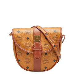 エム シー エム ヴィセトス ロゴグラム ショルダーバッグ ブラウン PVC レザー レディース MCM 【中古】